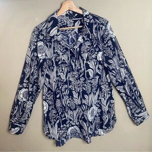 Tommy Hilfiger Women’s Floral Long Sleeve Blouse Business Casual Size Large